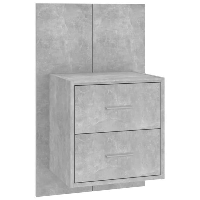 VidaXL Tête de lit avec armoires Gris béton Bois d'ingénierie 3115759