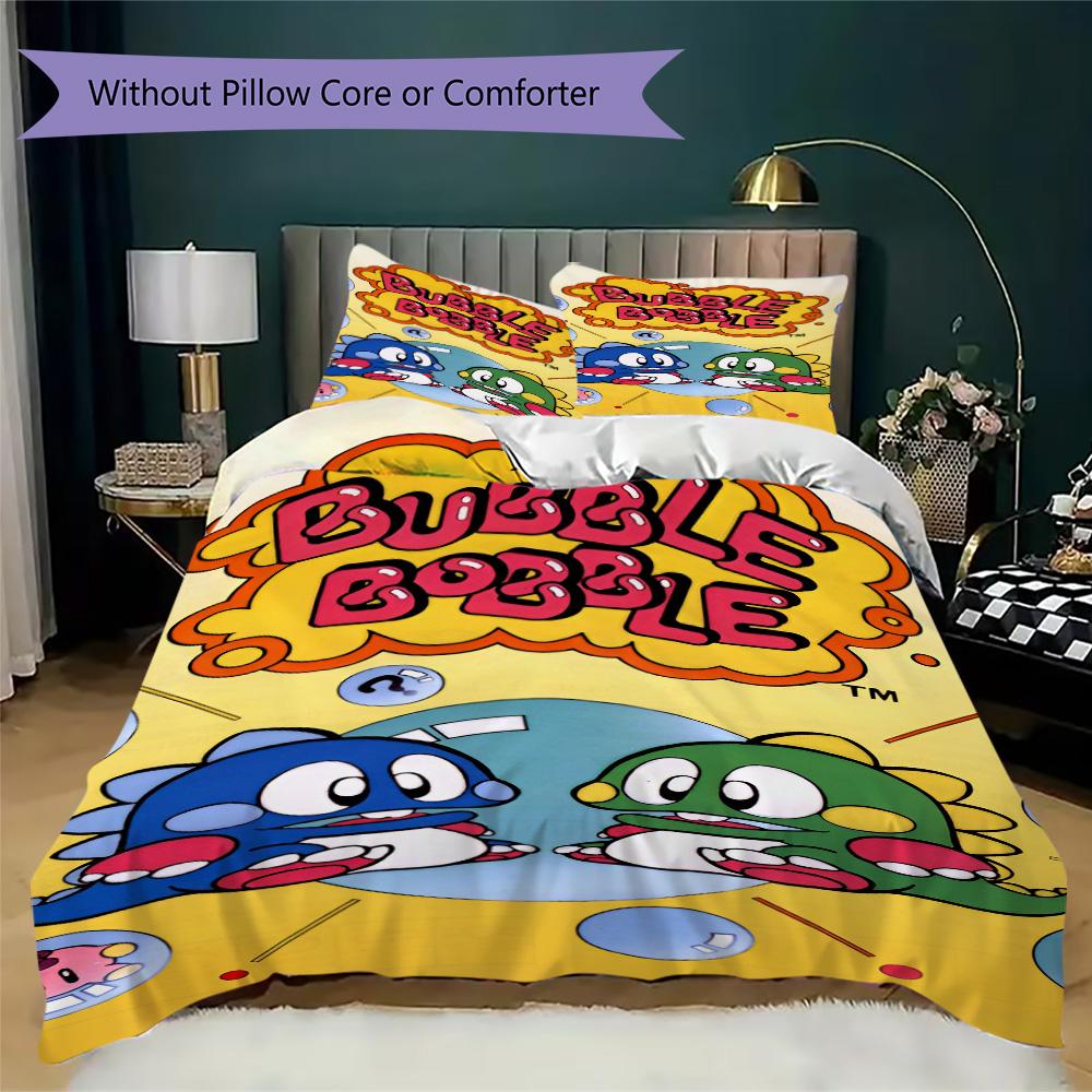 Bubble Bobble Pattern Bedding,Quilt Set Quilt Cover Pillowcase Home Birthday Gift (1*duvet cover+2*pillowcase,without core)XSJT0917438