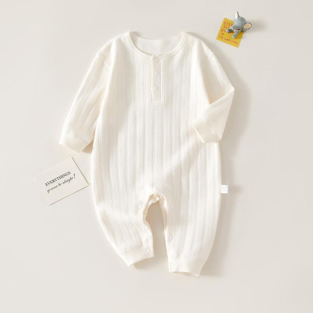 Pure Cotton Long Sleeve Baby Bodysuit: Spring & Autumn Style Newborn Romper