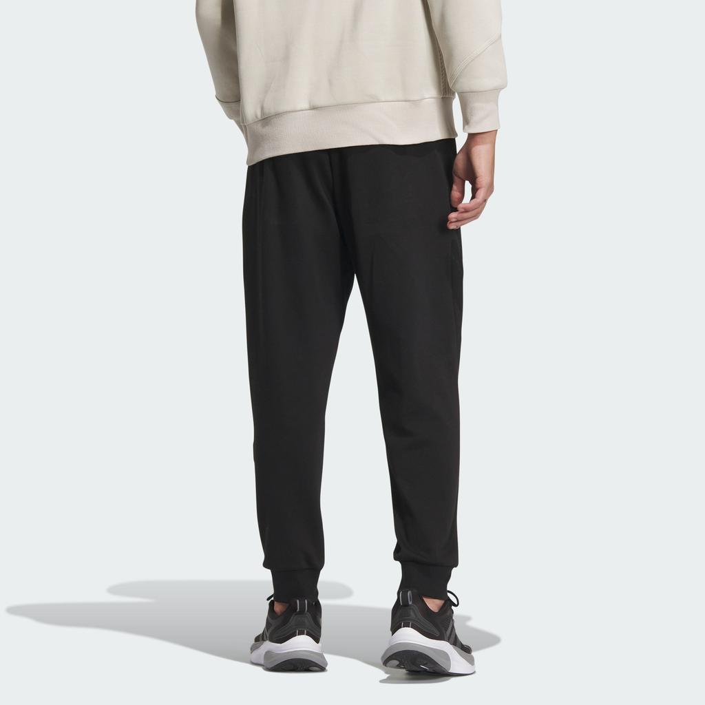 Adidas Solid Color Logo Elastic Waist Joggers Men Bottoms Black IP4971