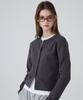 Dangledrop Dgdp Square Logo Slim Fit Round Neck Cardigan_Charcoal