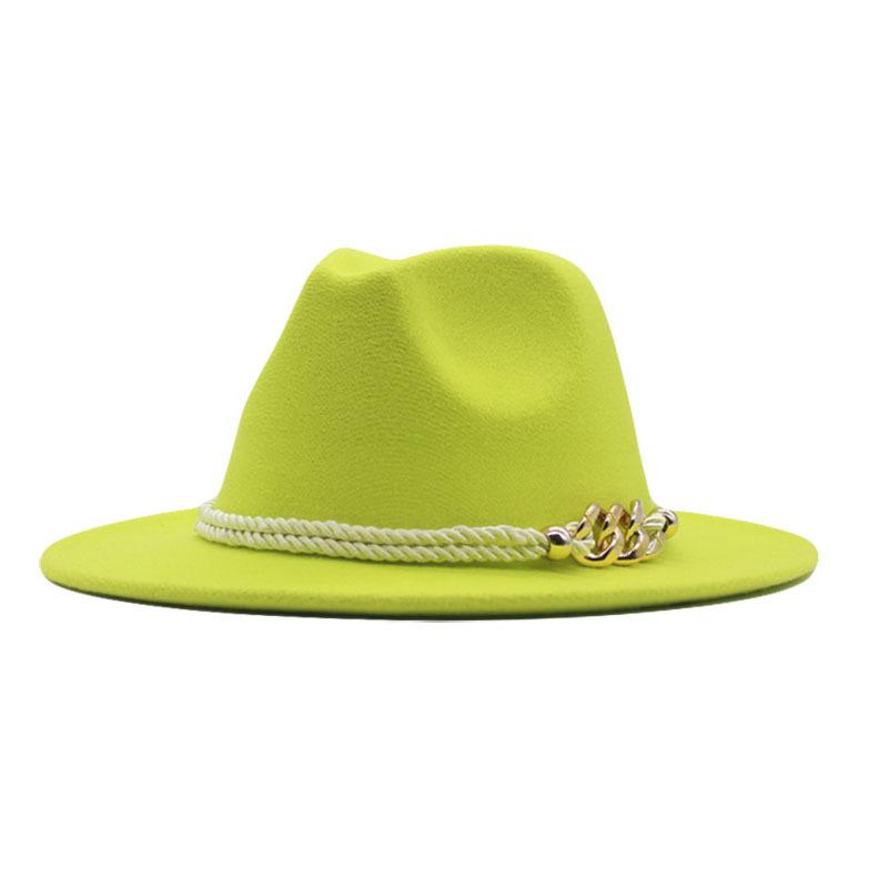 New European and American women's soft tweed big-brimmed felt hat British retro accessories jazz hat men's woolen top hat sun hat