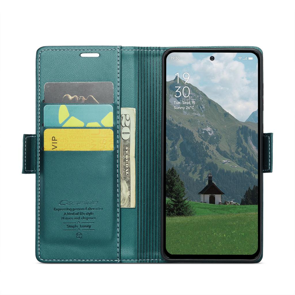 For Oppo Reno12 F 5G Leather Case CASEME 023 RFID Blocking 3 Card Slot Mobile Cover