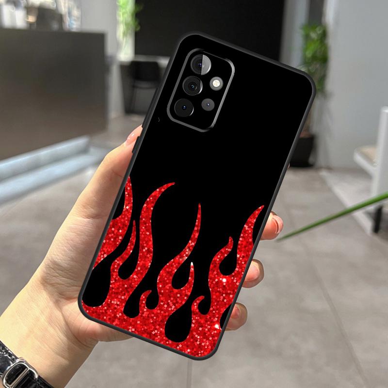 Purple Flames Fire Print Case For Samsung Galaxy A52 A32 A12 A56 A36 A54 A34 A14 A05 A16 A26 A13 A33 A53 A15 A35 A55