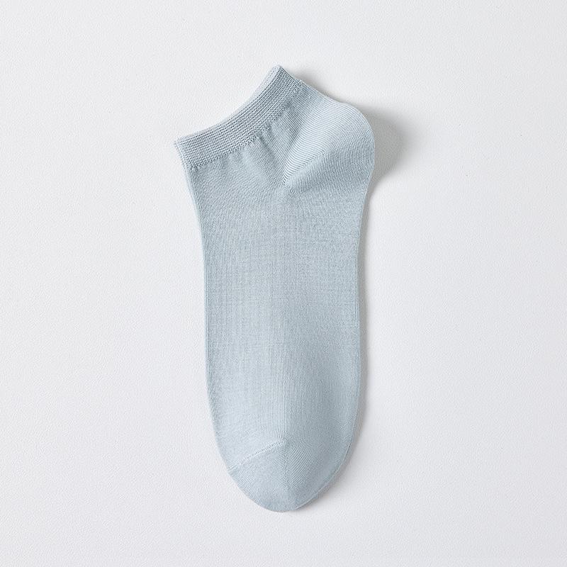 Women's Summer Thin Cotton Ankle Socks - Antibacterial, Odor-Resistant, Breathable, Sweat-Absorbing in Solid White