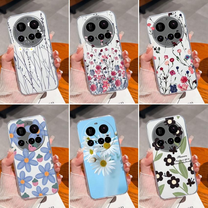 

Cover Case For Xiaomi Mi 10 11 12 15 Ultra 15T Beautiful Fresh Flowers Patterns Transparent Soft TPU Advanced Shockproof Shell For Xiaomi Phone Casing Xiaomi Poco C40