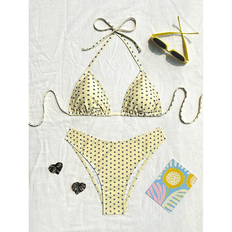 New Polka Dot Print Bikini Sexy Split Swimsuit Vacation Beach Swimsuit