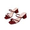 High Heels Flip-Flops, klobige Absätze, Damenschuhe