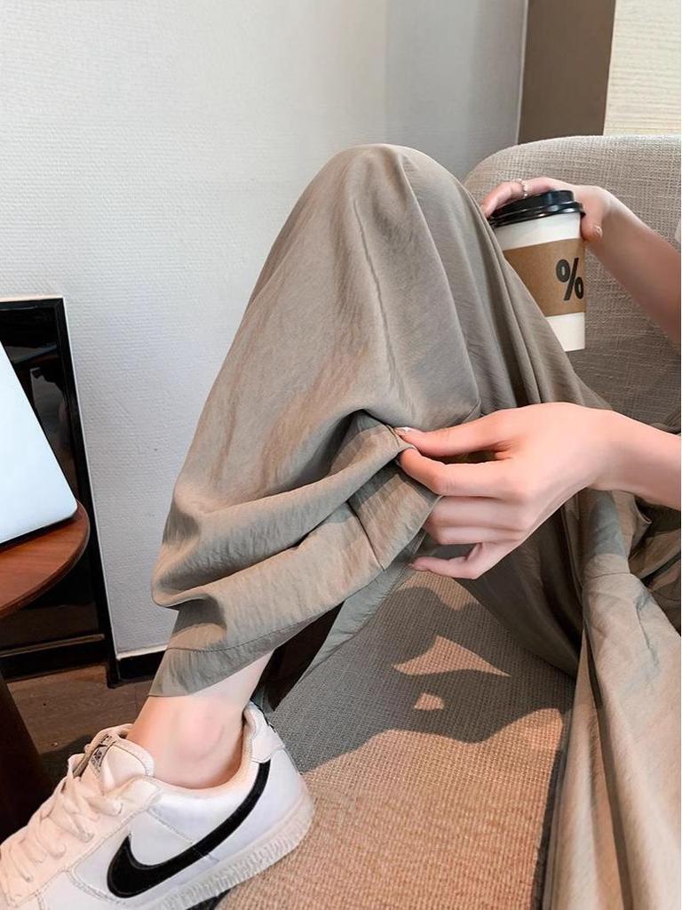Women's Retro High-Waist Wide-Leg Pleated Pants - Summer Casual Loose Fit