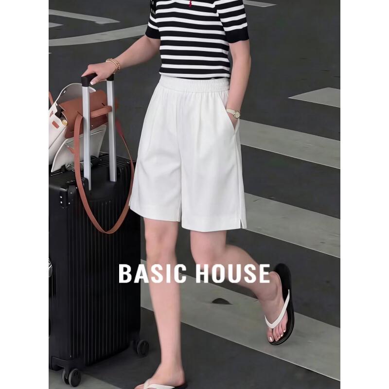 Базовые женские шорты Basic House с высокой талией и широкими штанинами M