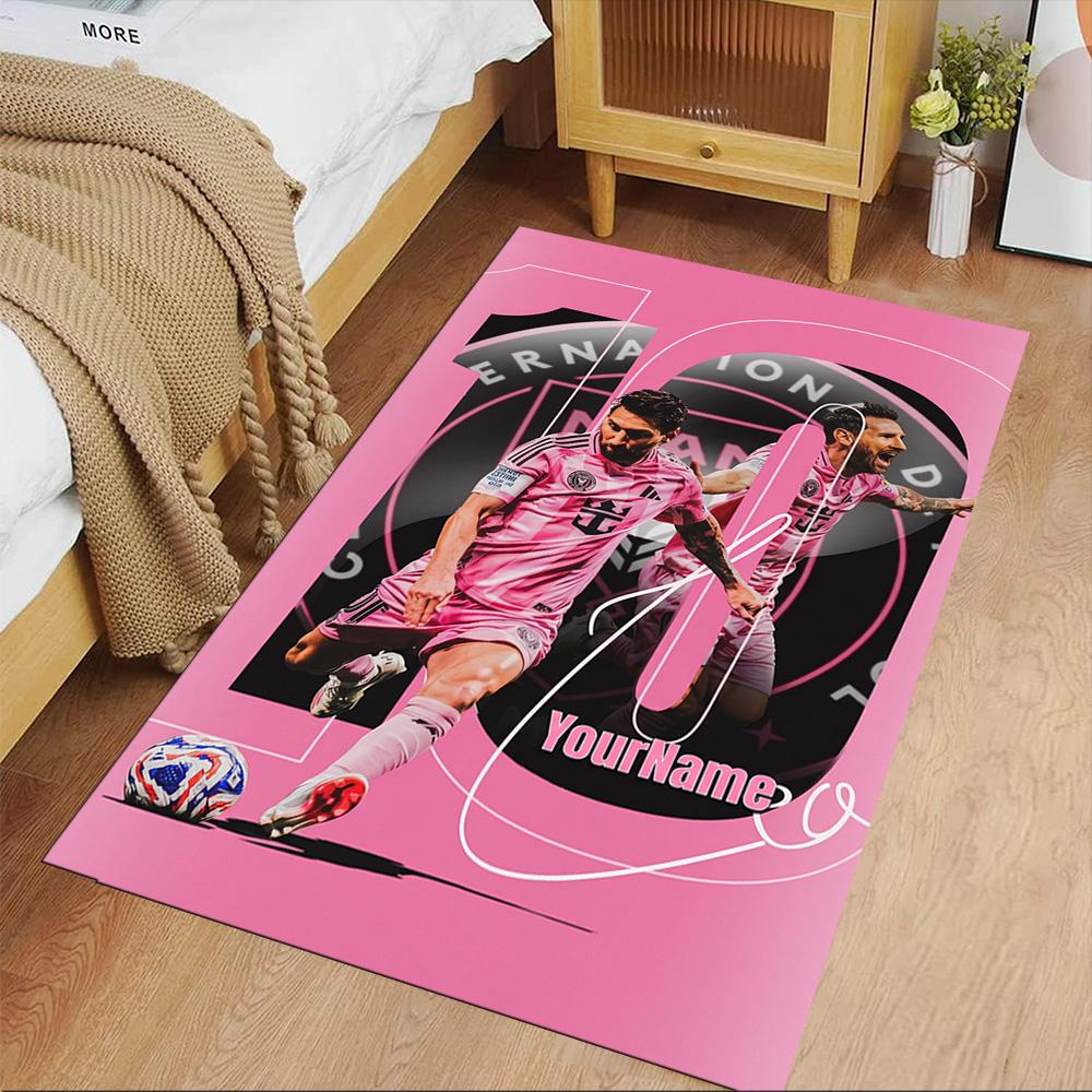 Messi Customize Text Area Rug Suitable for Decorate Room Bedrooms Foyer Hallway Antislip Carpet Anime Office Decor Perfect Gift for Friends & Family