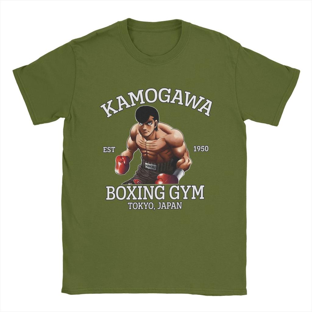 Kamogawa Boxing Gym Takamura T-Shirt for Men Hajime No Ippo Anime Humorous Cotton Tees Short Sleeve T Shirts Plus Size Clothes