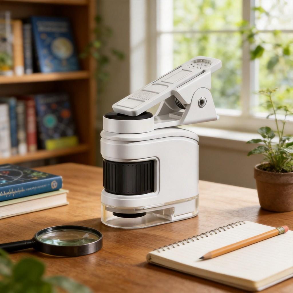Portable Children Microscope With Phone Clip For Science Experiments And Educational Play