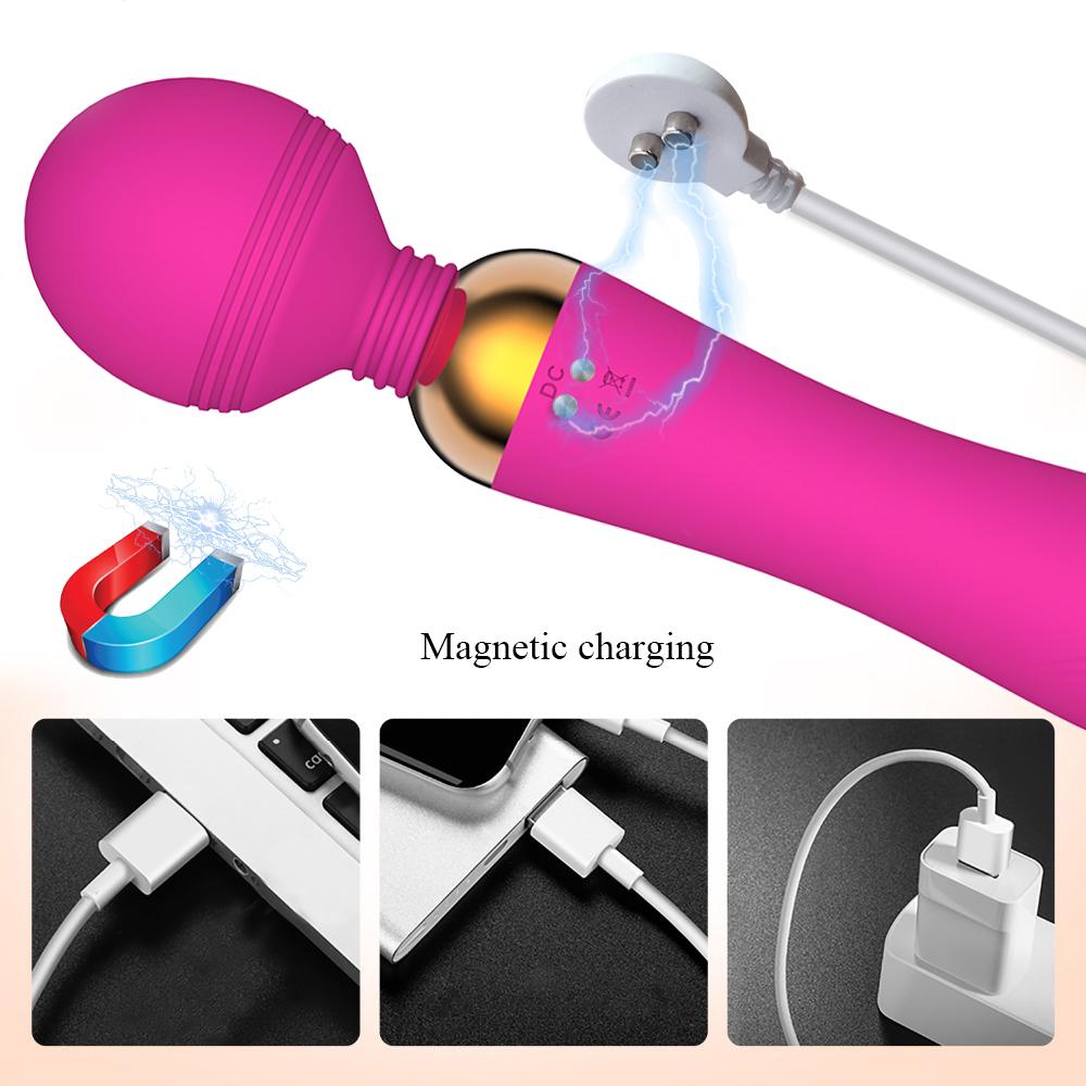 Dual Vibration Leistungsstarker Zauberstab AV Vibrator für Frau G-Punkt Massage Anal Plug Klitoris Stimulieren Erwachsene Sexspielzeug für Frauen Masturbation