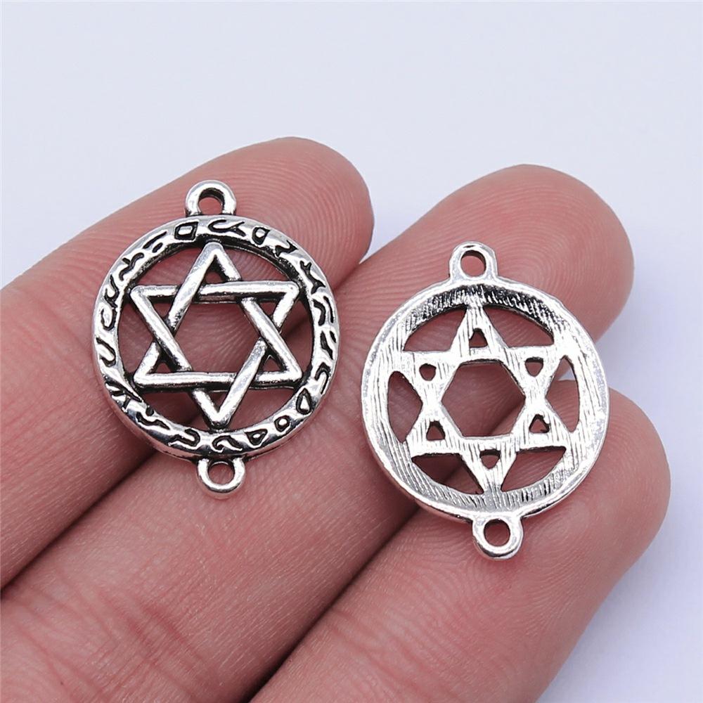 10pcs Vintage Antique Silver Color Connector Charms For Earring Necklace Bracelet Making Jewelry Making Findings