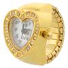 Heart Shape Ring Watch Mini Elastic Strap Alloy Couple Finger Watches Jewelry Silver