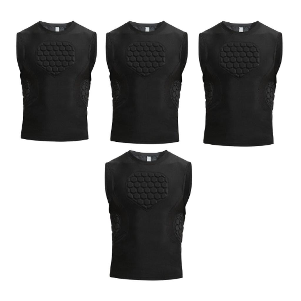 Men's Compression Shirt with Chest Protection for Sports Activities