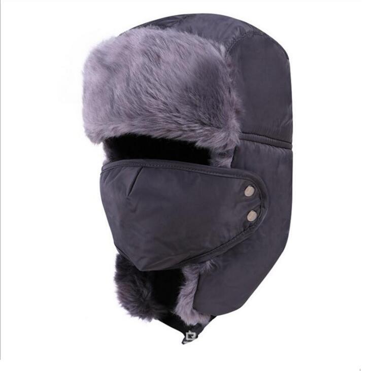 Winter Fur Hats Outdoor Windproof Thick Warm Winter Snow Women Cap Face Mask Men's Cycling Hat Caps GWYNIL1319a