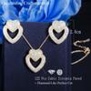 Sada náušnic CMM Romantic Double Heart Cubic Zirconia náhrdelník