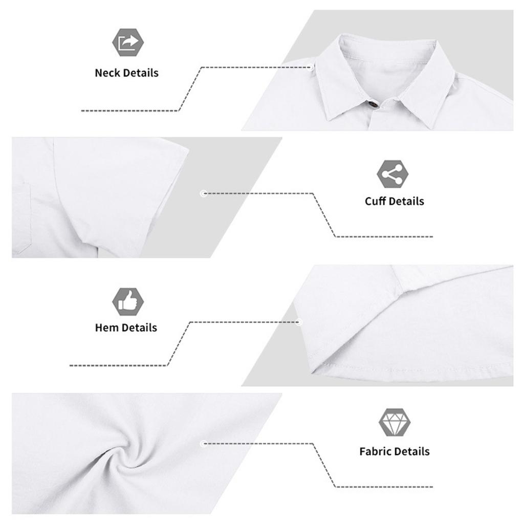 Men's Summer Loose Collar Button-Up Top  Men's Casual Beach Short-Sleeve Shirt