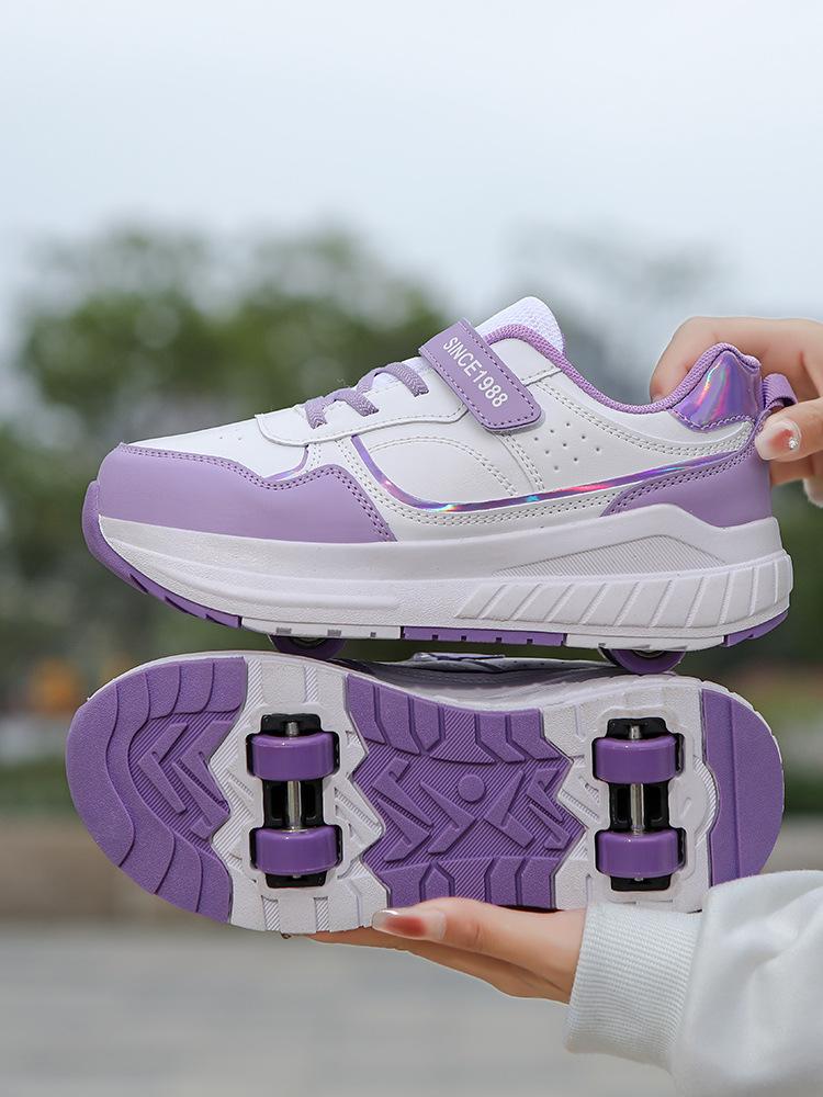 New Runaway Shoes Four-wheel Pulley Shoes Boys Children Shoes with Wheels Boys and Girls Skates Students Deformation Shoes