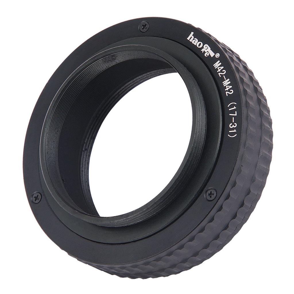 Haoge Macro Focus Lens Mount Adapter with Focus Helicoid for M42 42mm Screw Mount Lens To M42 42mm Screw Mount Built-in Camera, 17mm-31mm
