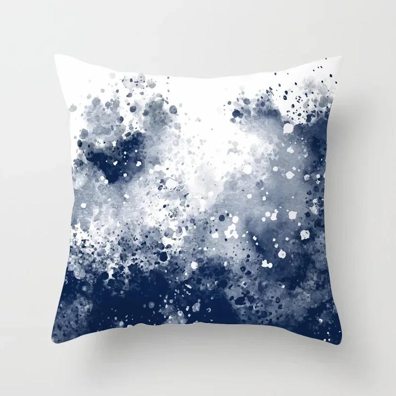 Blue Plaid Decorative Pillowcase Car Ornaments Office Living Room Sofa Home Pillowcase