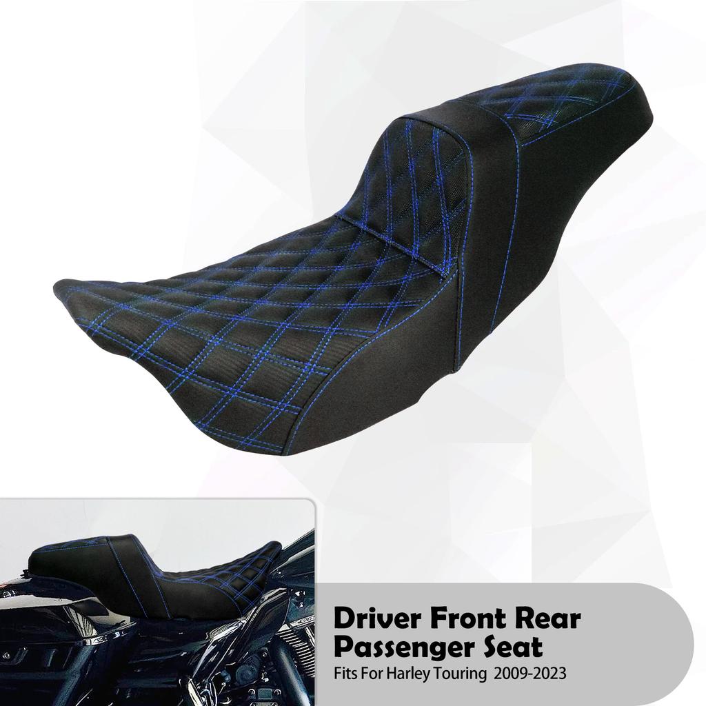 Motorcycle Two-Up Driver Passenger Seat Front Rear Cushion Seat For Harley Touring Road Electra Street Glide FLHT Ultra 2009-23