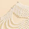Vintage Multi Layer Pearl Body Chain For Women Heavy Duty Beaded Woven Exaggerated Retro Neck Jewelry