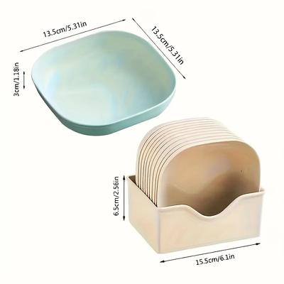 10pcs Non-Slip Plastic Cat Bowls Set Shallow Pet Food & Water Dishes Suitable for Kittens Short Leg Cat Ferrets Stray Cats
