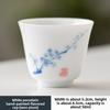 Underglaze Hand-painted White Porcelain Tea Cup Household Small Teacup Tea Bowl Cup Smell Cup Kung Fu Tea Set Master Cup