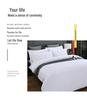 Washed Cotton 4-Piece White Bedding Set for Hotels and Guesthouses, Fitted Sheet Style
