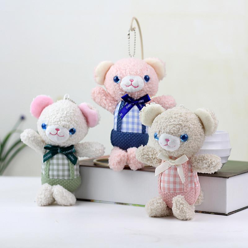 Adorable Teddy Bear Plush Toy With Short Plush Material And Pp Cotton Filling Cute Small Bear Backpack Decoration For Gifts In Pink Blue Green