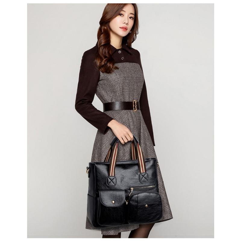 Crossbody Bag Handheld Bag Large Capacity Multi-Pocket Fashion Euro-American New Shoulder Bag Middle-Aged Mom Bag Outdoor Travel
