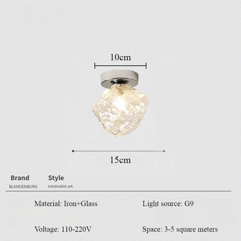 

Подвесной светильник из витражного стекла Ice Diamond Nordic Light, роскошный потолочный светильник из янтарного стекла для ресторана, простое украшение для дома, светодиодный светильник Cold White