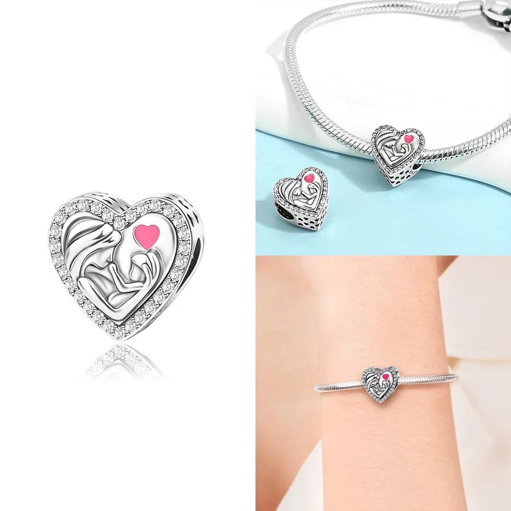 Charms Copper Zircon Forever Love Heart Sweethearts Life Charms Fit Bracelet Bracelet Beads Making For Lovers Accessory
