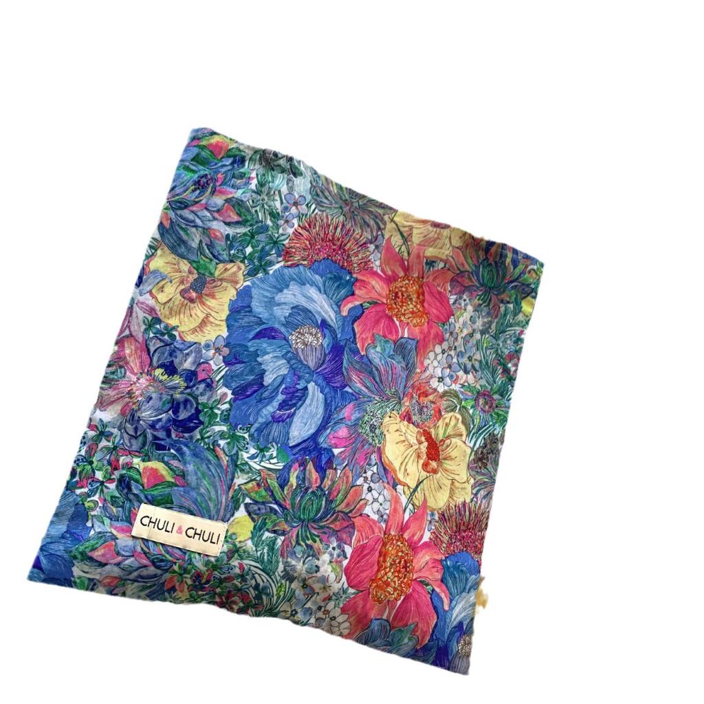 Ocean Flower Blue Canvas Tote - Women's High-End Shoulder Bag, Lazy Style, New Design.