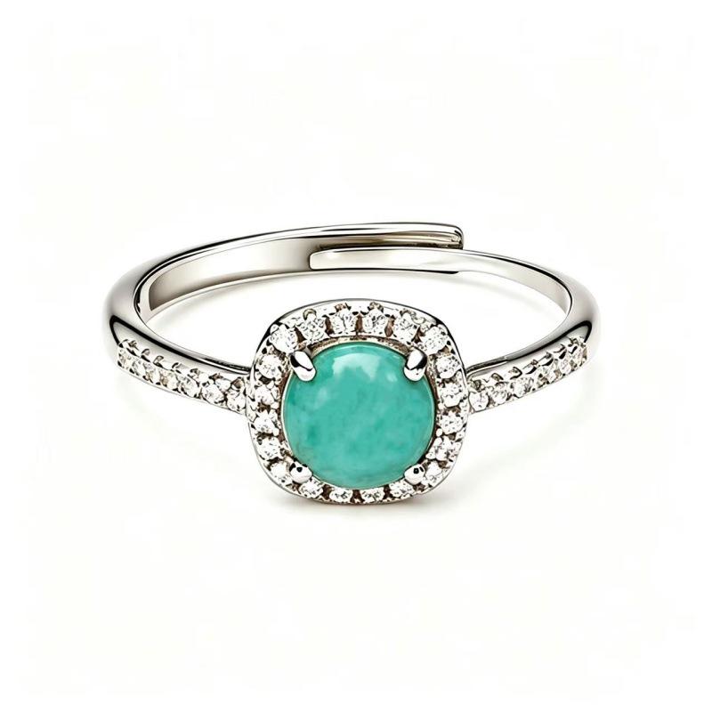 Princess Diana Style Zodiac Stone Ring with Colored Gemstones & Diamonds in S925 Silver