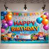 2D Color Confetti Birthday Gift Box Backdrop Birthday Party Decor Photo Background Cloth