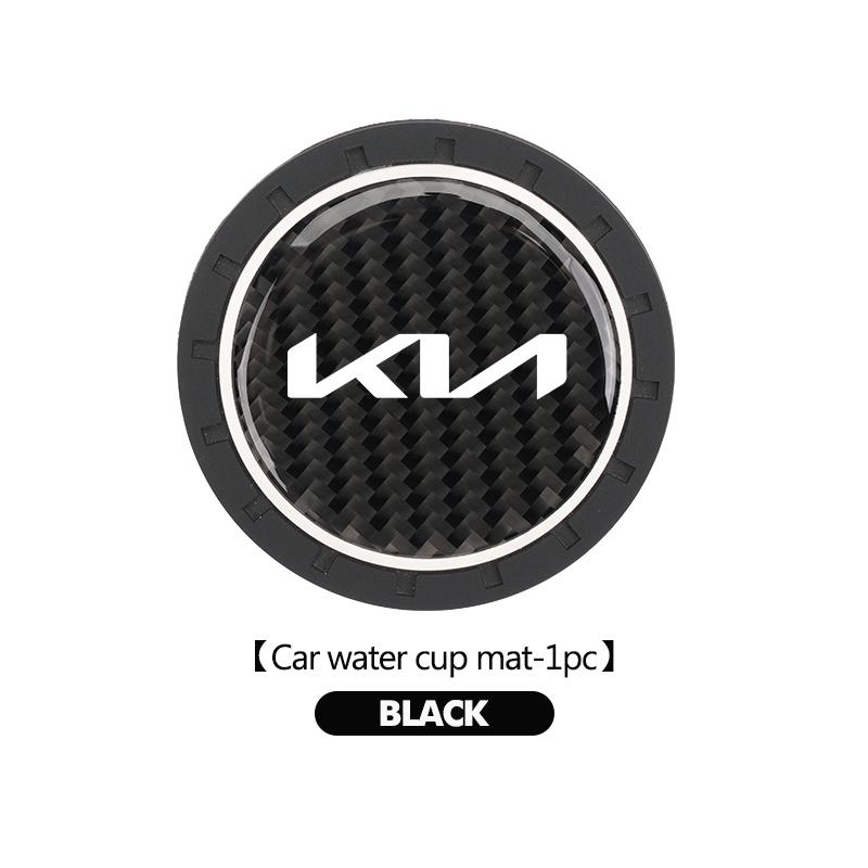 MYMX8 1/2pcs Car Silicone Coasters Water Cup Pads Non-Slip Mats For KIA Stinger Optima Cerato Soul Venga Forte Spectra Sedona