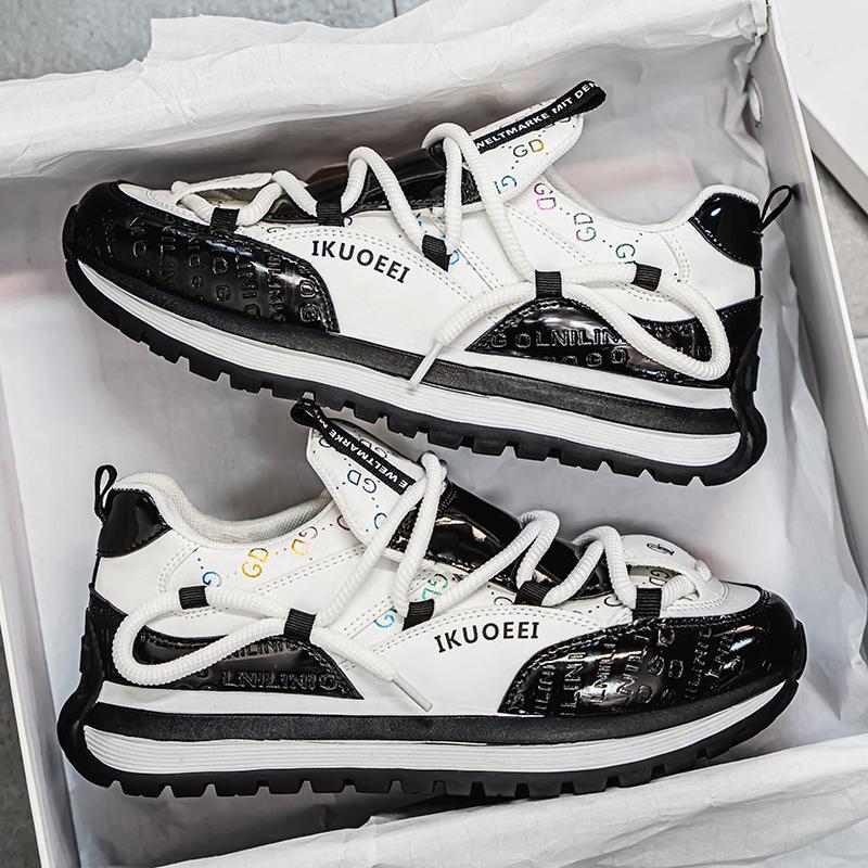 Chunky Sneakers Mens Designer Retro Running Shoes Fashion Casual Microfiber Leather Fabric Upper Height Increased Platform Shoes