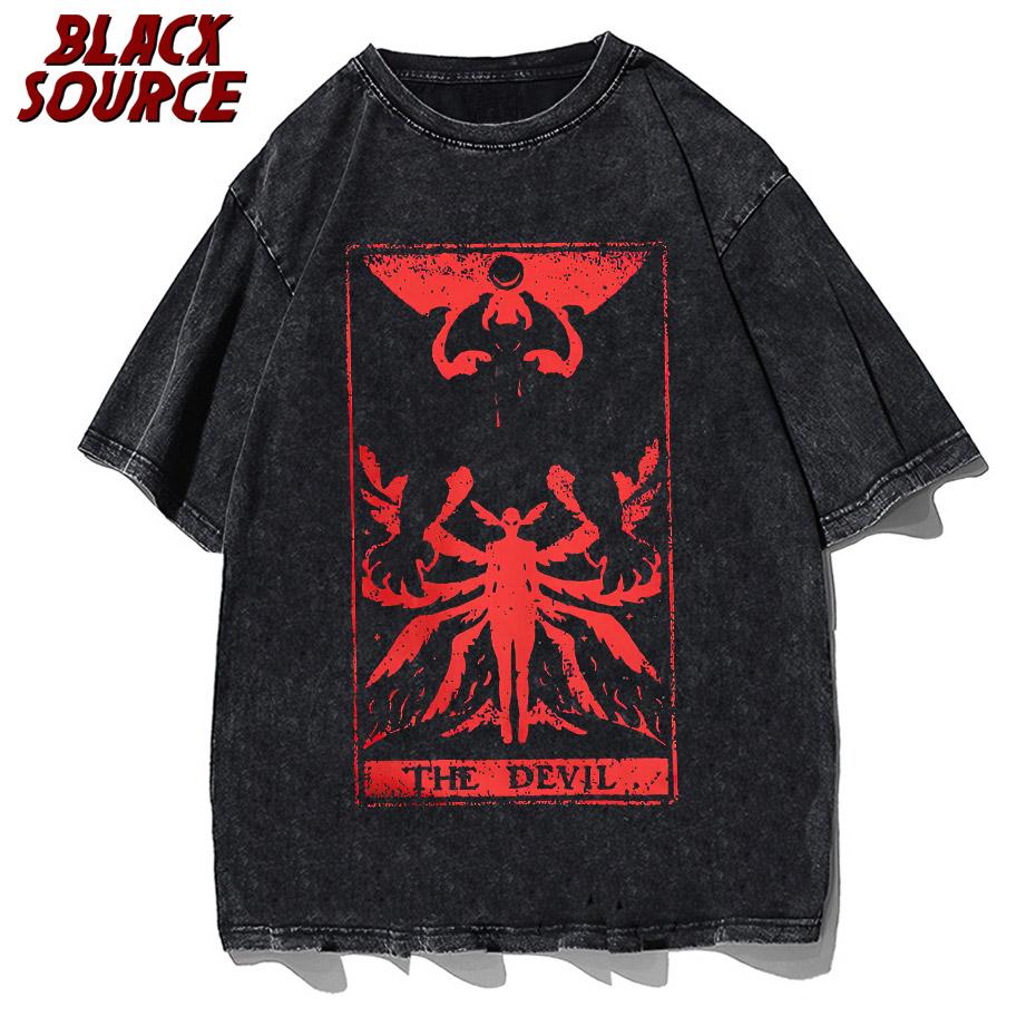 Devil Tarot Debiruman Devilman Crybaby Мужская футболка Японская аниме-футболка Harajuku Manga Футболки Хлопковая летняя одежда S