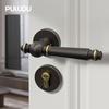 Golden Split Door Brass Lock Indoor Bedroom Nordic Magnetic Quiet Room Home Copper Door Handle Home Decoration Accessories