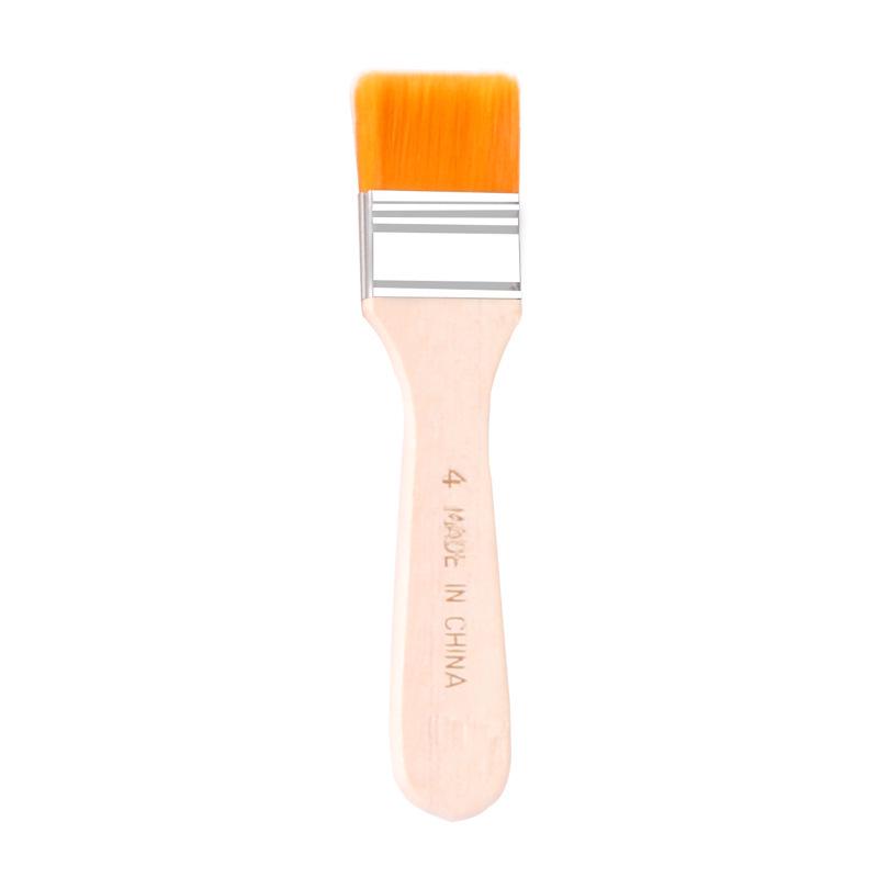 Children's Wooden Handle Nylon Bristle Brush No.1-12 for Oil Painting & BBQ