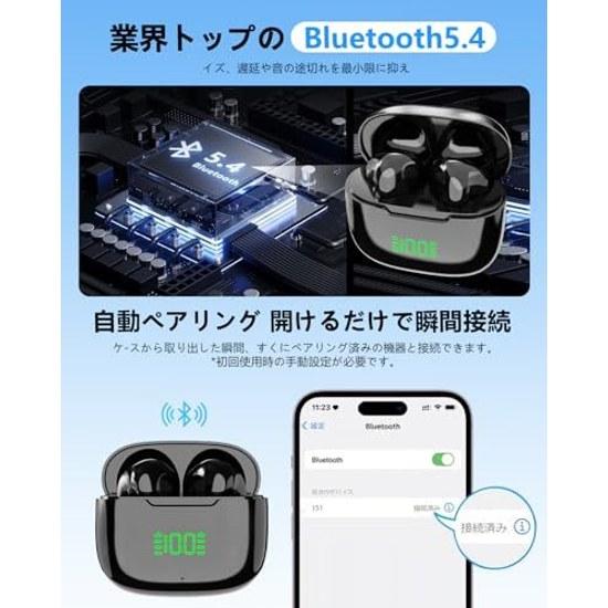 Bluetooth earphones wireless two silicon microphones AI smart ENC call IPX7 waterproof up 70 hours playback 2026 latest EDR 5.4 Karuna type HIFI sound