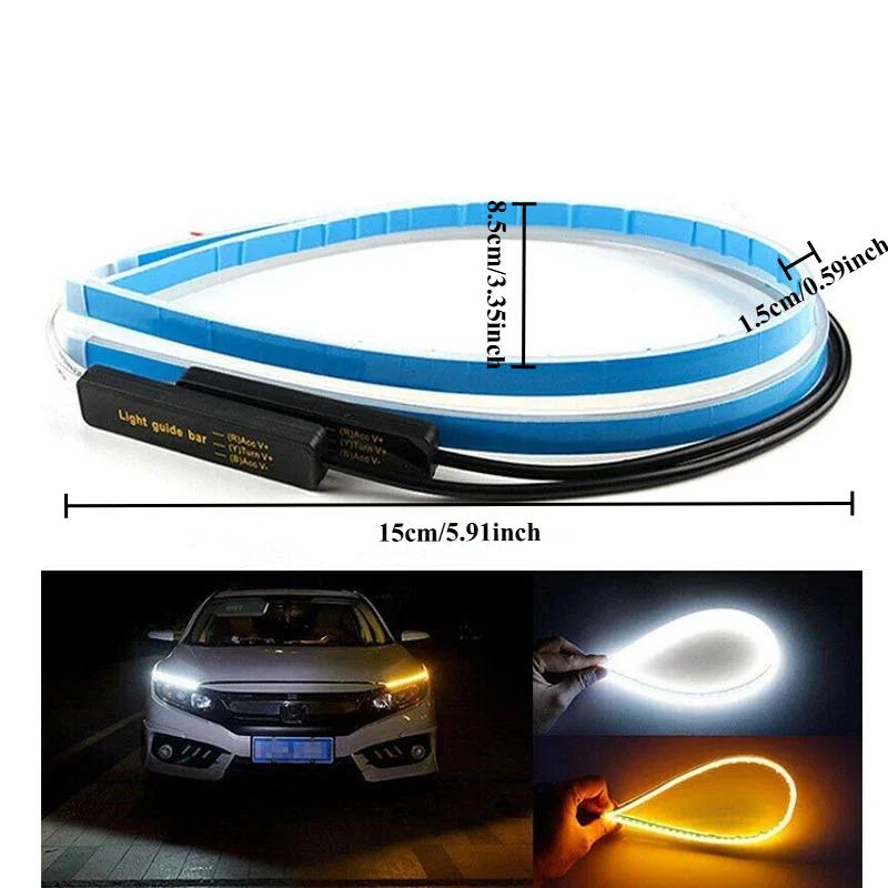 Flexible LED DRL Auto Strip Lights Waterproof 12V  Turn Signal