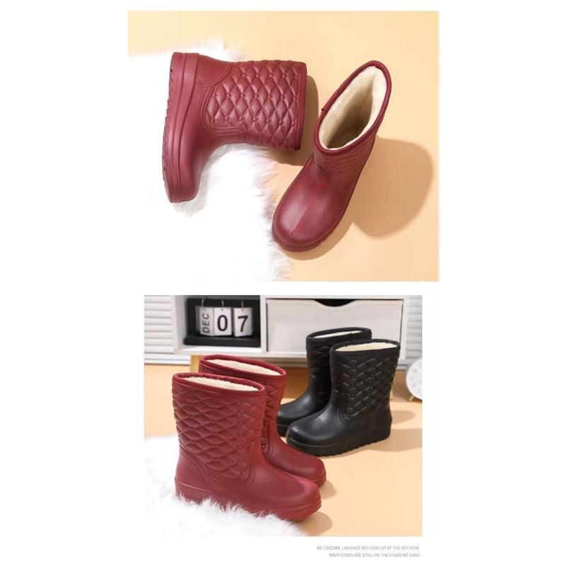 Winter Damen Leichte Samt Wasserdichte Und Anti-Ski Regenstiefel