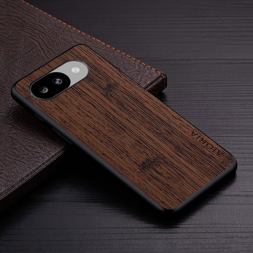 Case for Google Pixel 10a 9a 5A 5 4A 5G 4 4 XL funda Straight Wood Grain PU Leather phone cover for google pixel 10a case