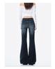 Blue-Gray Low-Waisted Slim Fit Flared Jeans for Women - Autumn Design