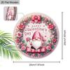 Valentine's Day Gnome Wooden Sign, Charming Round Sign for Front Door, Wall Hanging Decor - Ideal Romantic Gift for Couples